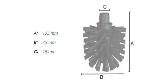 Smedbo løst børstehoved til WC-børste - Sort