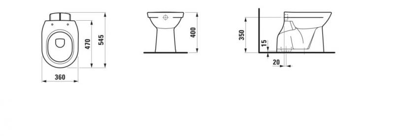 Laufen Pro gulvstående toilet u/cisterne - med Clean Coat