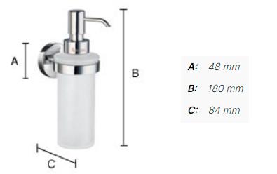 Smedbo Home sæbedispenser - Krom/mat glas