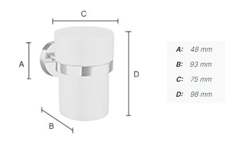 Smedbo Home tandkrus til væg - Børstet messing/porcelæn