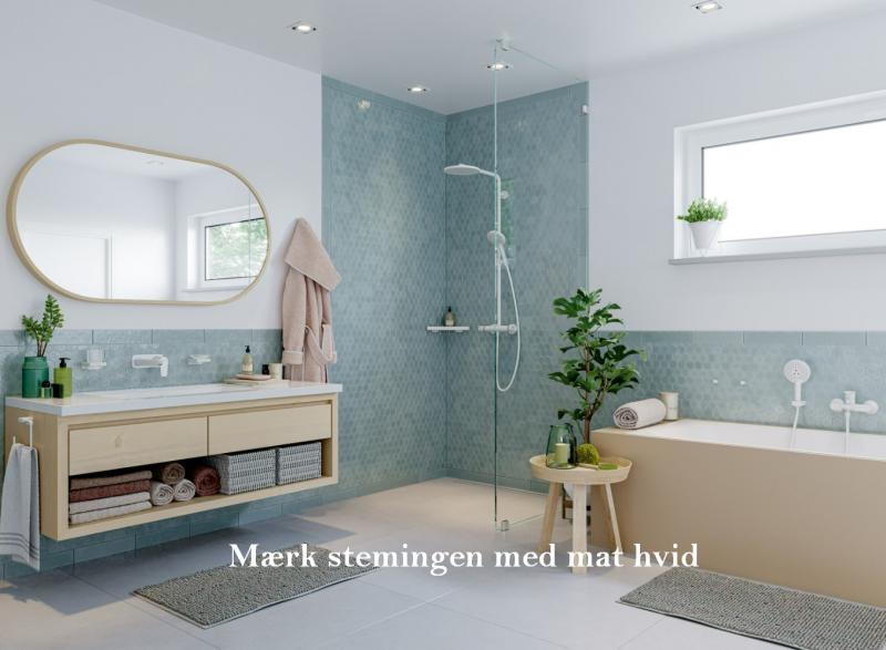 Hansgrohe Ecostat S komplet brusesystem til indbygning - Mat hvid