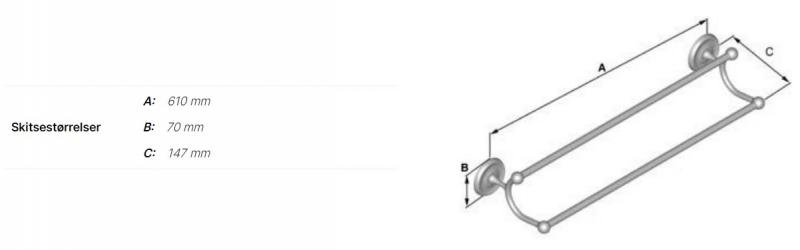 Smedbo Villa dobbelt håndklædestang - Krom