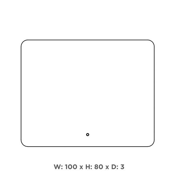 Str&oslash;mberg Grace spejl m/backlight og touch - 100 cm