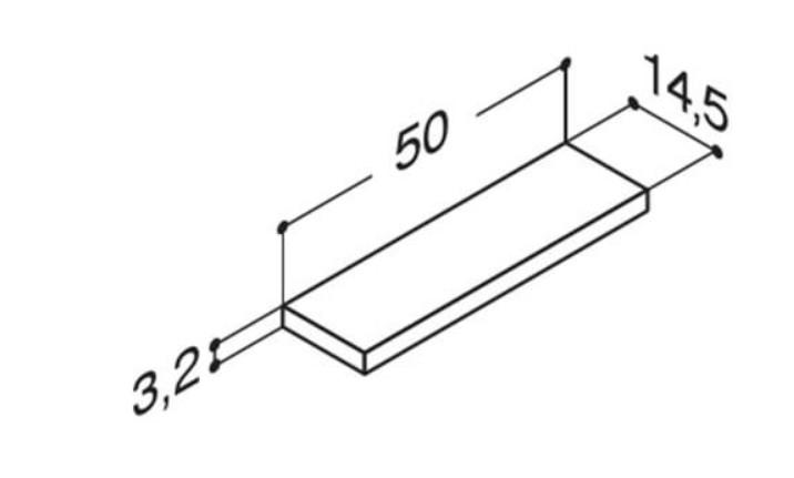 Dansani Luna hylde 50 - Hvid mat