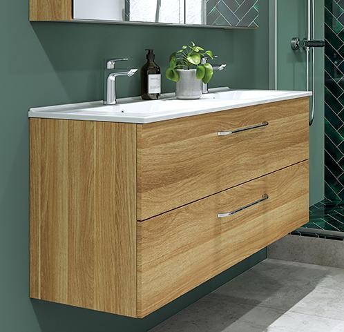 Dansani Mido+ 120 vaskeskab t/dobbelt h&aring;ndvask - Varm eg