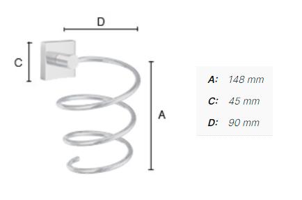 Smedbo House holder til føntørrer og glattejern - Spiral - Krom