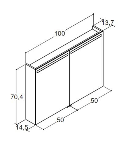Dansani Mido+ Top spejlskab 100 - Sort struktur