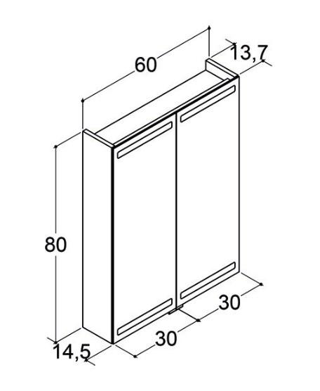 Dansani Level spejlskab 60 m/LED og lysstring - Eg noir Dansani Level spejlskab 60 m/LED og lysstring - Eg noir