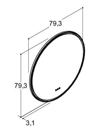 Dansani Luna Hoop spejl m/lys, touch og lysstyring - Valgfri farve Dansani Luna Hoop spejl m/lys, touch og lysstyring - Valgfri farve