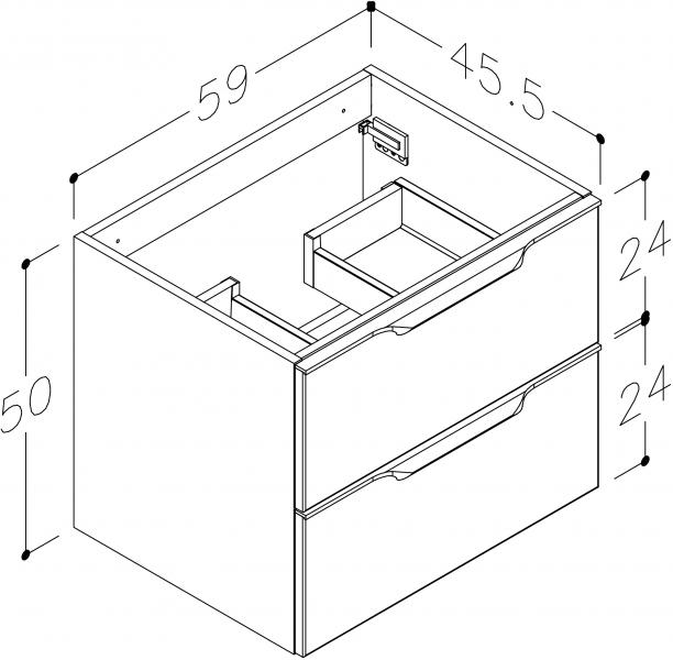 Strømberg Wood 60 vaskeskab - Mat hvid