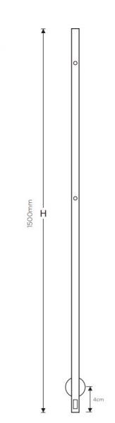 Strømberg Torre håndklædetørrer - 3,5x150 cm - Børstet rustfrit stål