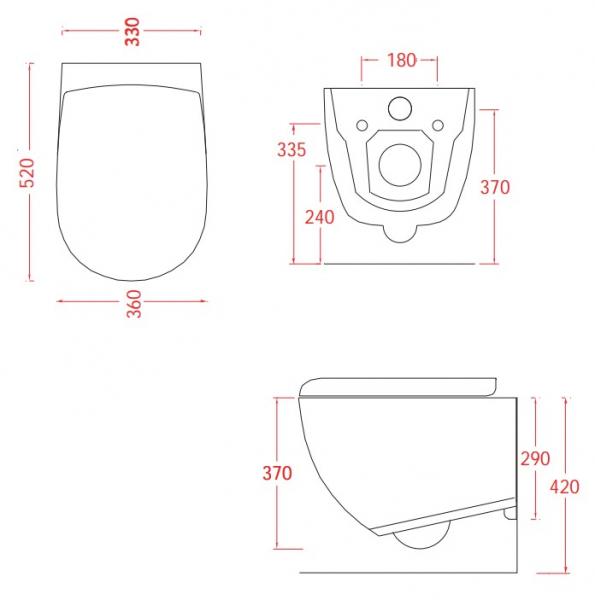 Lavabo File 2.0 RIMless Mat sort toiletpakke inkl. sæde/soft-close, cisterne og messing betjening