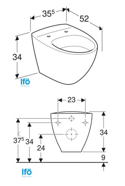 Ifö Sign Art toiletpakke inkl. lav cisterne, hvid trykknap og sæde m/ soft-close