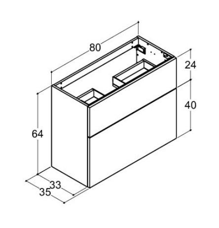 Dansani Luna Urban mini vaskeskab m/skuffer 80x64 - Varm eg