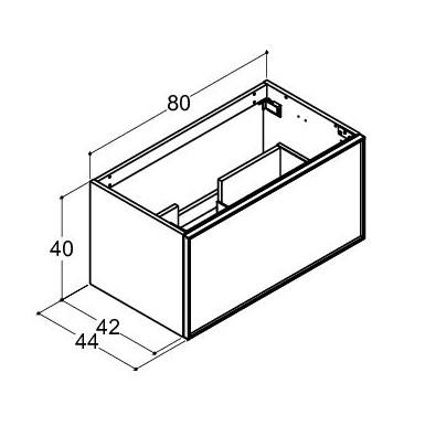 Dansani Luna Mini vaskeskab 80x40 m/skuffer - Grå mat/sort ramme Dansani Luna Mini vaskeskab 80x40 m/skuffer - Grå mat/sort ramme