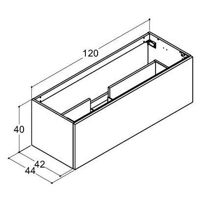 Dansani Luna Urban 120x40 vaskeskab m/skuffe - Sort eg