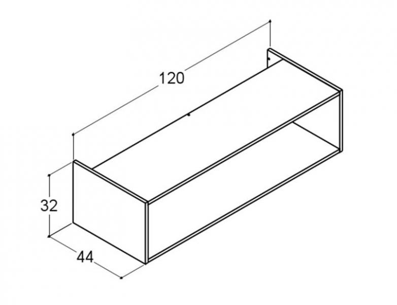 Dansani YOU Urban 120 åbent skab t/vaskeskabe og sideskabe - Hvid mat Dansani YOU Urban 120 åbent skab t/vaskeskabe og sideskabe - Hvid mat