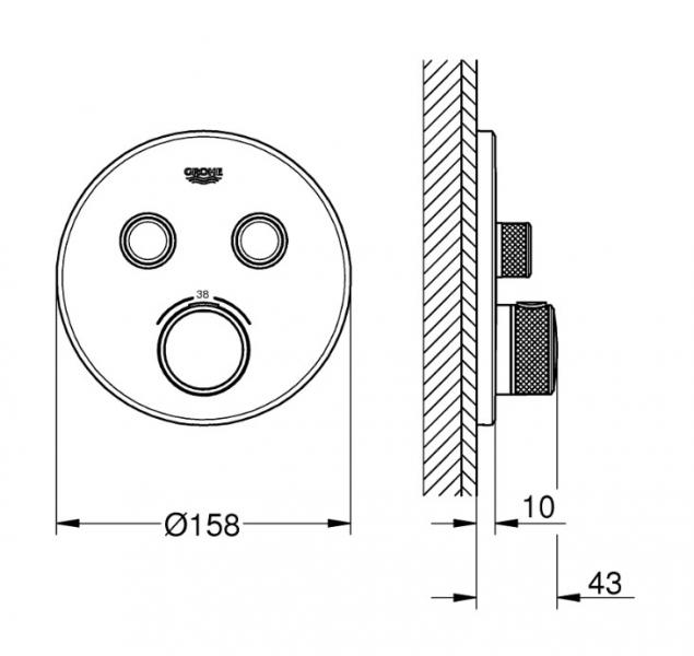 Grohe SmartControl komplet brusesystem m/Rainshower 310 til indbygning - Børstet Warm Sunset