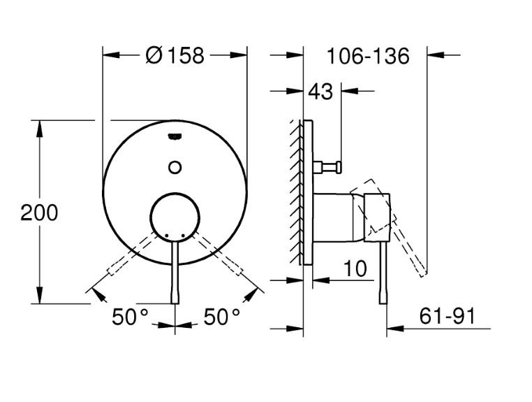 Grohe Essence komplet brusesystem med Rainshower 310 hovedbruser & SmartActive håndbrus til indbygning - Børstet warm sunset