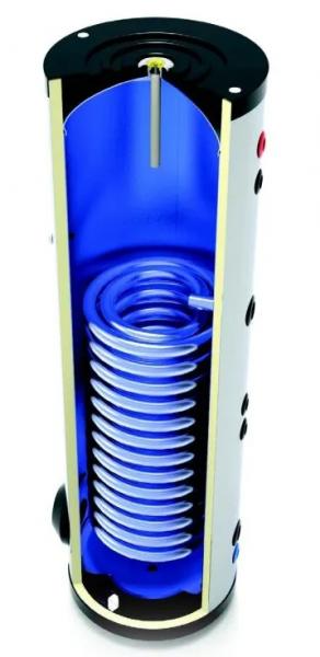Langå Varmtvandsbeholder kompakt 300 L - Stor spiral - Til varmepumper - TSEV