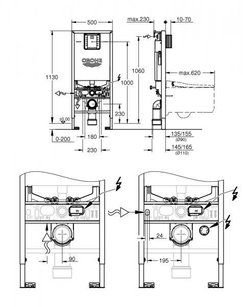 Duravit Sensowash D-Neo bidet toilet pakke m/Grohe SLX cisterne