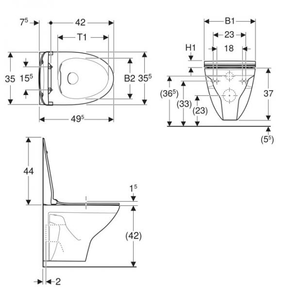 Ifö Spira Classic Rimless toiletpakke inkl. sæde m/Softclose, cisterne og betjening i krom