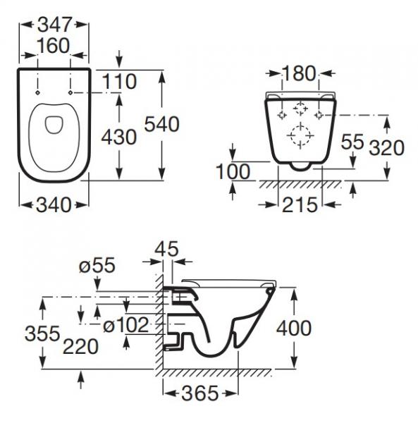 Laufen Roca Gap RIMless toiletpakke inkl. sæde m/softclose, cisterne og krom betjening