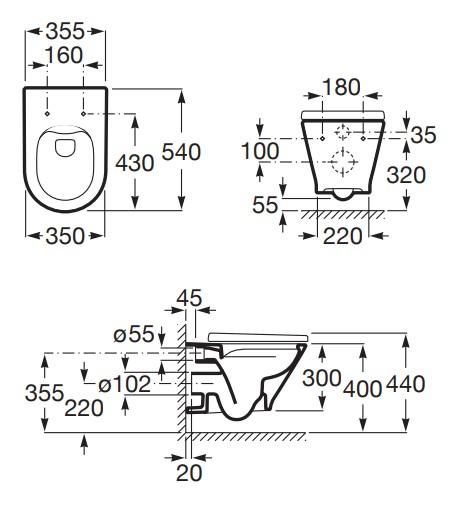 Laufen Roca Gap round RIMless toiletpakke inkl. sæde m/softclose, cisterne og krom AW1 betjening