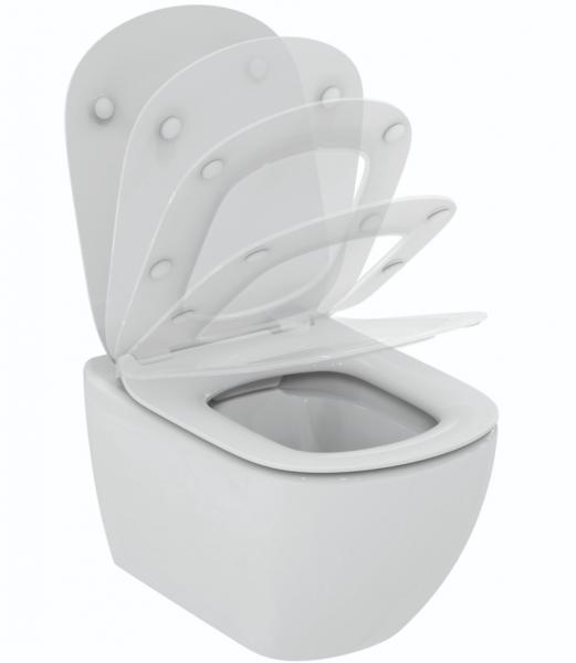 Ideal Standard Tesi RIMless+ toiletpakke inkl. sæde m/softclose, cisterne og hvid betjening