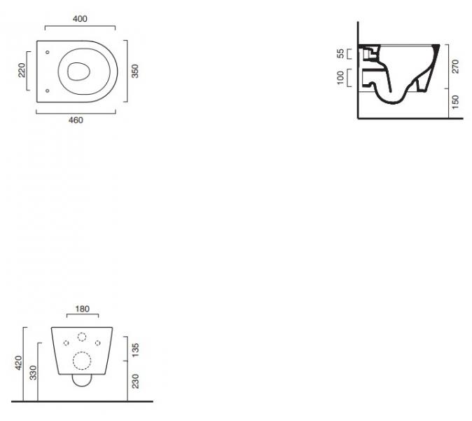 Catalano Zero newflush X-kompakt toiletpakke inkl. sæde m/softclose, mellem cisterne og hvid betjening