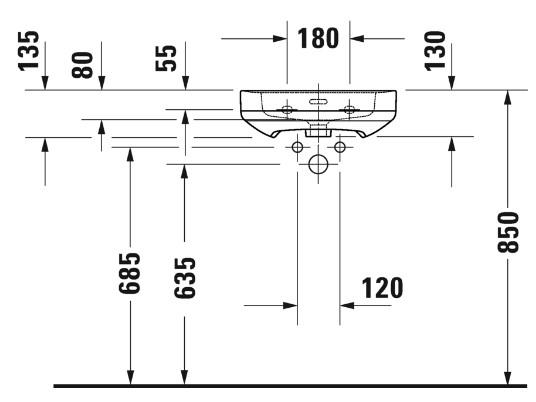 Duravit Soleil 45 håndvask t/væg