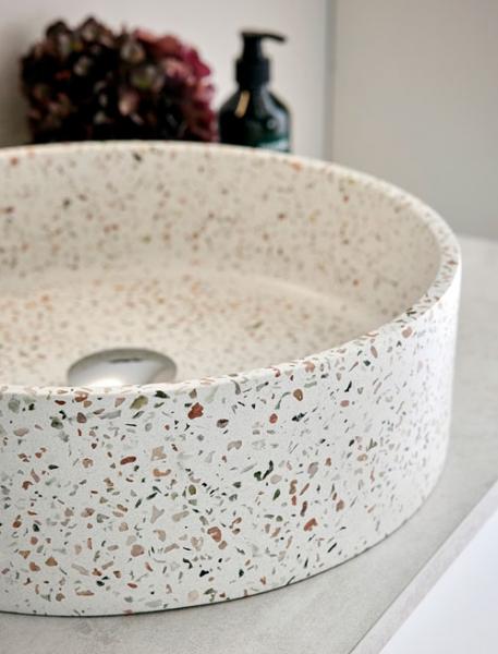 Hafa Circle Ø36 fritstående bowlevask - Uden overløb - Terrazzo