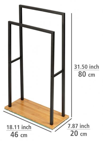 Skænk smør Ung Wenko Bambusa håndklæde- og tøjstativ - Bambus/sort - VVS nr.: 24752100