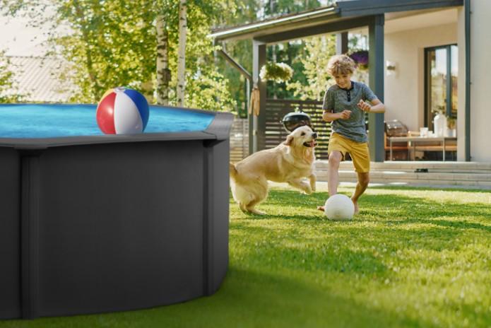 Swim & Fun Pool Round Ø460 x 120 cm - Antracit Grey