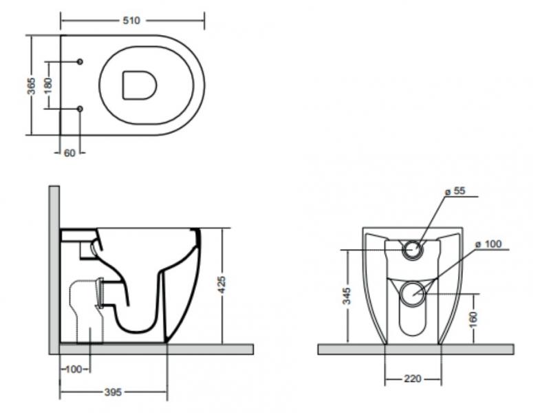 Lavabo Glomp Rimless BTW gulvstående toilet - Hvid