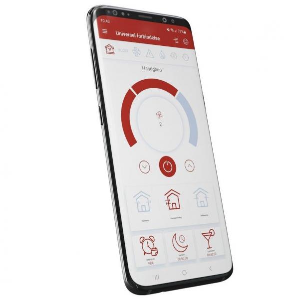 Duka One Pro 50S ventilator m/varmegenvinding og WiFi - Mat Sort