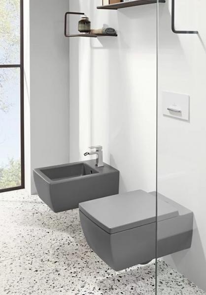 Villeroy & Boch Memento 2.0 Rimless v&aelig;gh&aelig;ngt toilet m/Ceramic+ - Gr&aring;