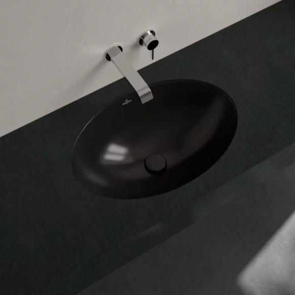 V&B Loop&Friends 48 håndvask t/underlimning - Med overløb - Ebony - Ceramic+