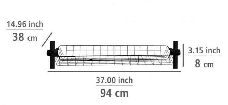 Wenko Hercules trådhylder 94 cm - 2 stk - Sort