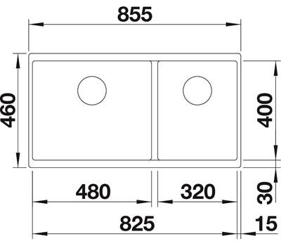 Blanco Subline 480/320-U k&oslash;kkenvask - Hvid