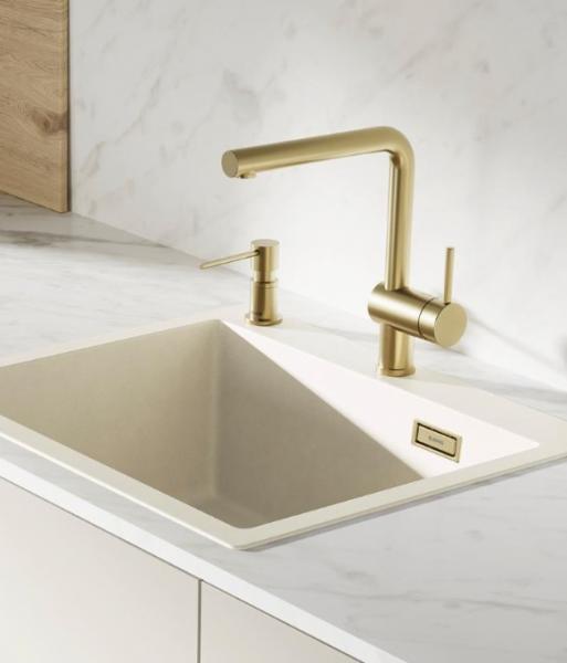 Blanco Naya 6 UX køkkenvask m/Linus køkkenarmatur - Sain gold/Soft white
