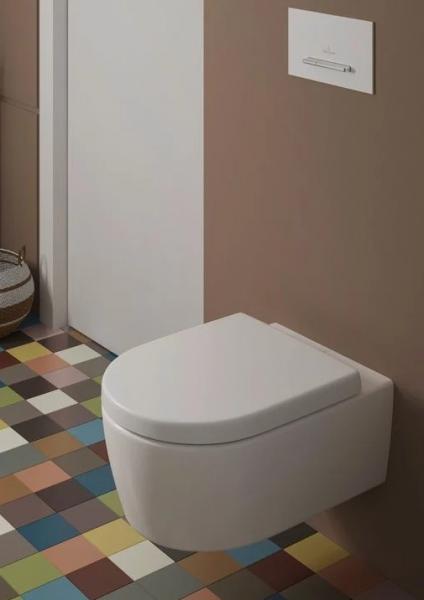 Villeroy & Boch Avento Rimless væghængt toilet m/Ceramic+ inkl. sæde - Hvid