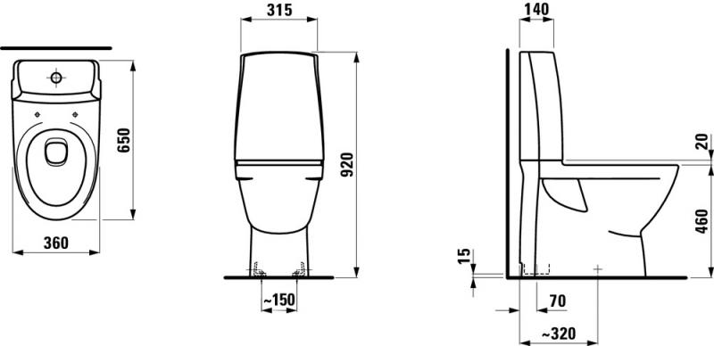 korn kobling konsonant Laufen Pro-N toilet m/S-lås og LCC - Høj model - VVS nr.: 605077260