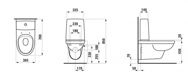 Laufen Kompas RIMless vægtoilet m/synlig cisterne