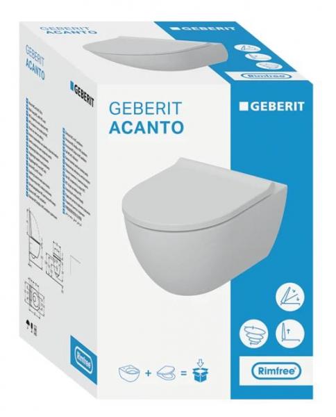 Geberit Acanto væghængt toilet m/sæde, TurboFlush og KeraTect