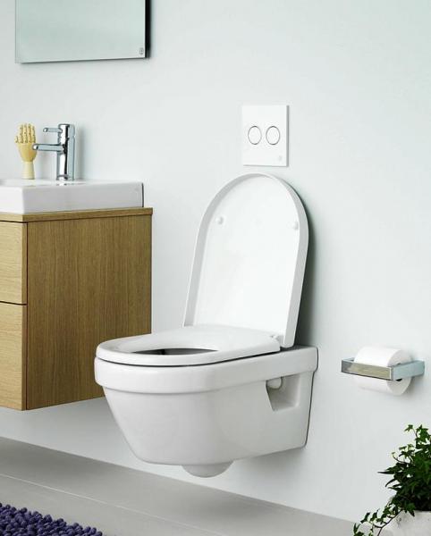 Gustavsberg Hygienic Flush hængeskål m/toiletsæde og åben skyllerand