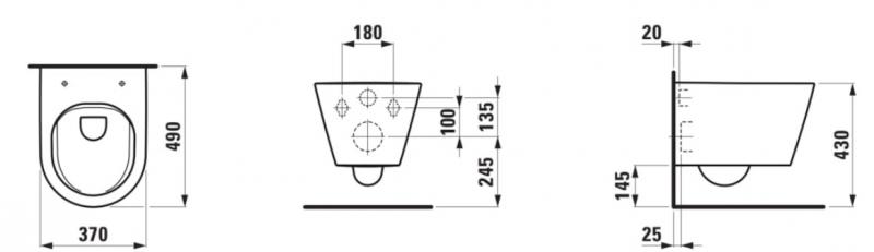 Kartell by Laufen RIMless kompakt hængeskål - Mat sort