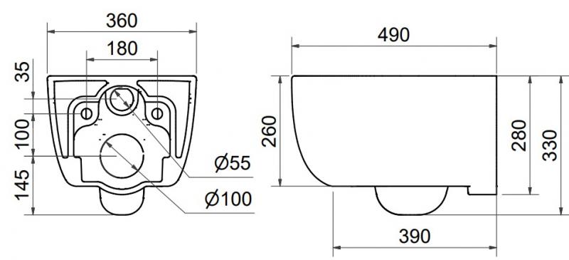 Svedbergs Alta kompakt RIMless vægtoilet inkl. sæde m/softclose