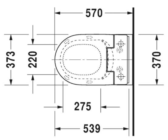 Duravit ME by Starck Rimless hængeskål m/wonderglis til sensowash sæde