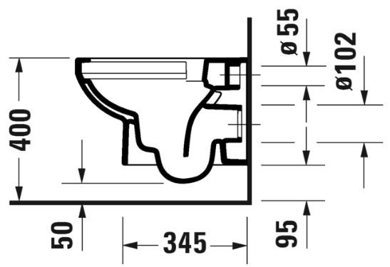 Duravit No.1 Compact Rimless hængeskål inkl. toiletsæde m/softclose